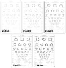 LEA SYMBOLS® TRANSLUCENT LOW CONTRAST CHARTS FOR ILLUMINATED CABINET