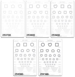 LEA SYMBOLS® TRANSLUCENT LOW CONTRAST CHARTS FOR ILLUMINATED CABINET