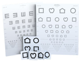 LEA SYMBOLS® & TUMBLING E LOW CONTRAST CHARTS SET