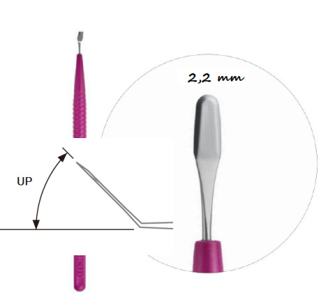 Nóż CRESCENT BEVEL-UP 2,2 mm zagięty do góry SCU22