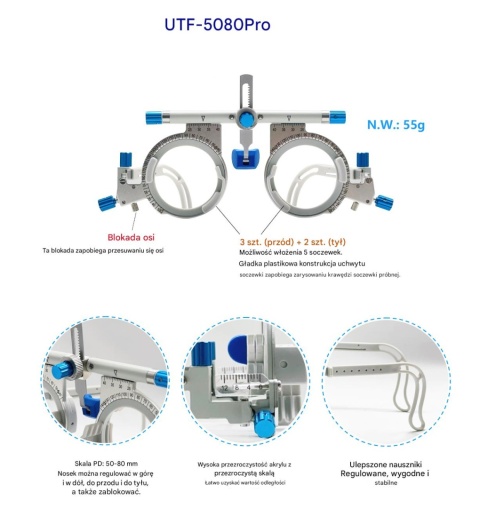 Oprawka próbna UTF 5080 PRO -5 par szkieł