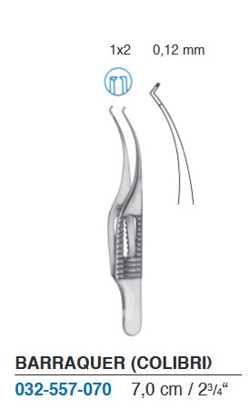 iris forceps, fixation forceps BARRAQUER 032-557-070