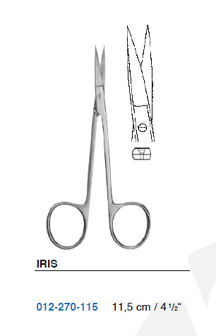 Nożyczki do tęczówki Surgical 012-270-115 proste