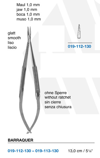 Igłotrzymacz Barraquer prosty 019-112-130