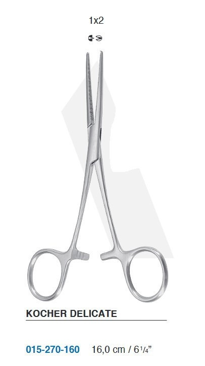 Straight Forceps KOCHER DELICATE 015-270-140