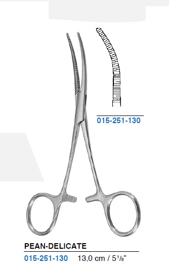 Forceps bent PEAN-DELICATE 015-251-130