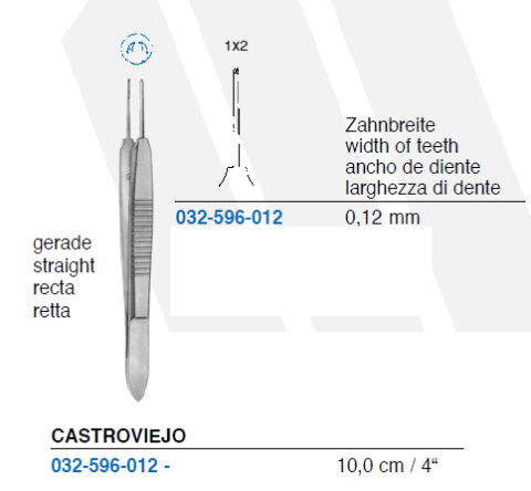 Pęseta Castroviejo z ząbkiem 032-596-012