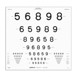 LEA NUMBERS® 15-LINE TRANSLUCENT ETDRS-STYLE DISTANCE CHARTS FOR ESV3000 CABINET