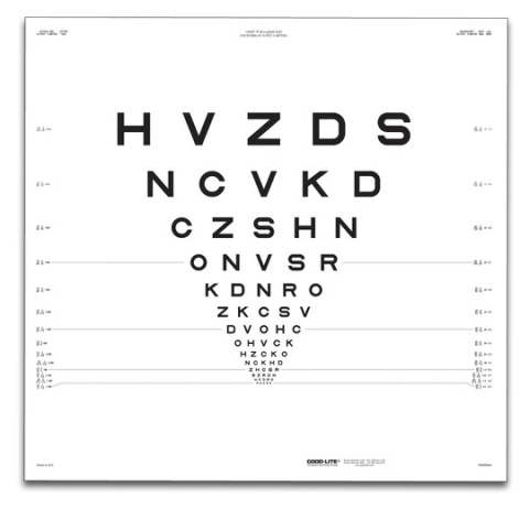 ETDRS ORIGINAL SERIES CHART R FOR 10 FEET/3 METERS