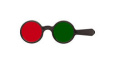 Okulary czerwono-zielone plastikowe filtry 42710 odwracalne